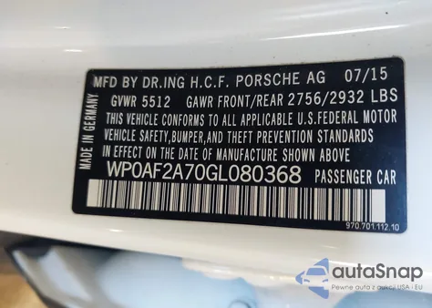 2016 Porsche Panamera Gts from USA, damaged, VIN WP0AF2A70GL080368